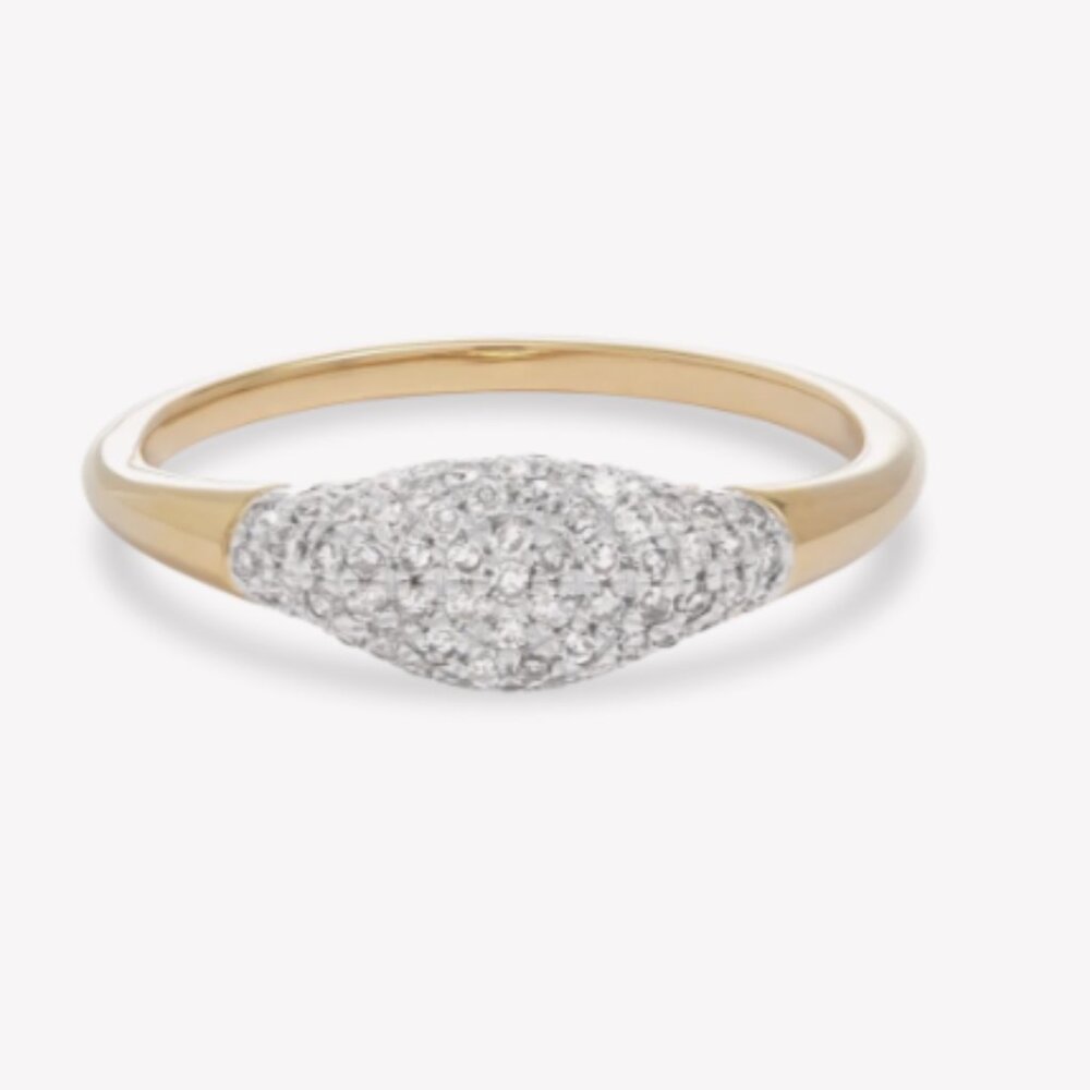 Stone and Strand Fine Sparkle Mini Signet Ring